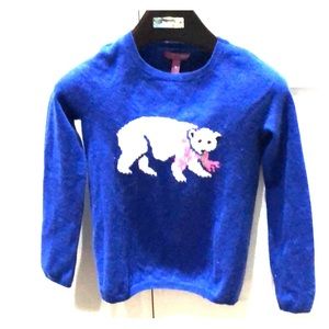 Aqua Cashmere Girls Polar Bear Sweater
